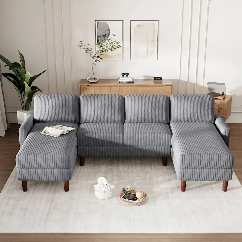 U-shaped Sponge-filled Cushion Combination Sofa