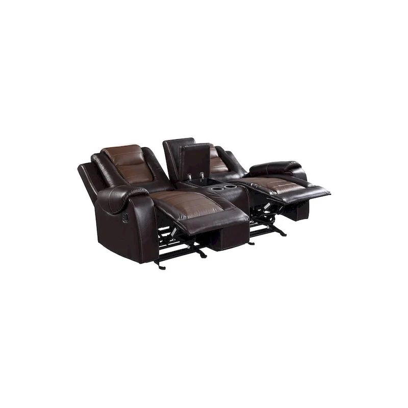 Grete Brown Premium Faux Leather Living Room Set