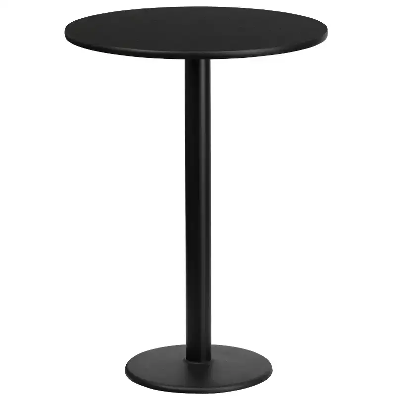 24 Round Laminate Table Top with 18 Round Bar Height Table Base