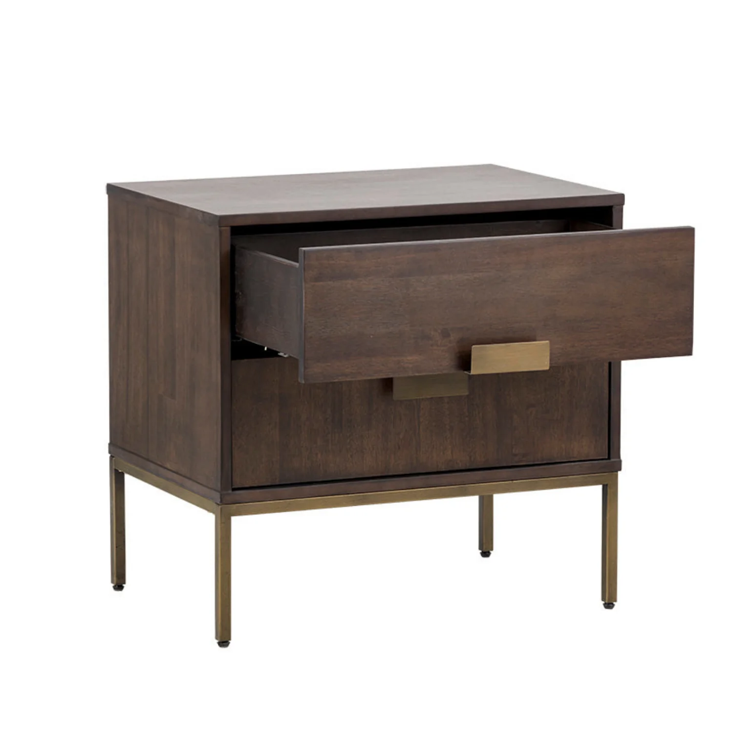 Transitional Brass Nightstand - Bedroom