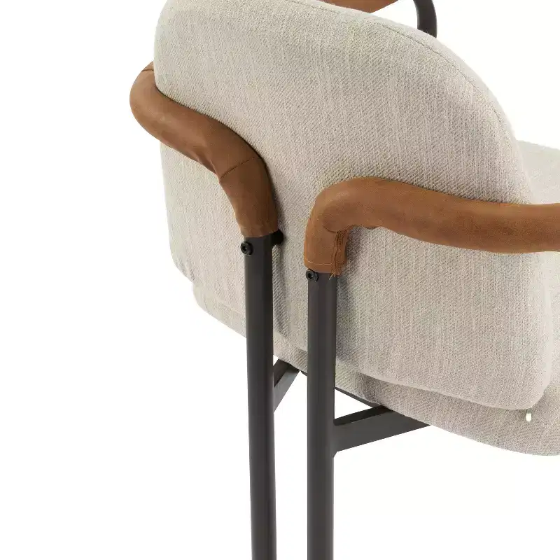 Christopher Knight Home Set of 2 Jeremiah Modern Upholstered Dining Chairs with Iron Frame Beige/Espresso