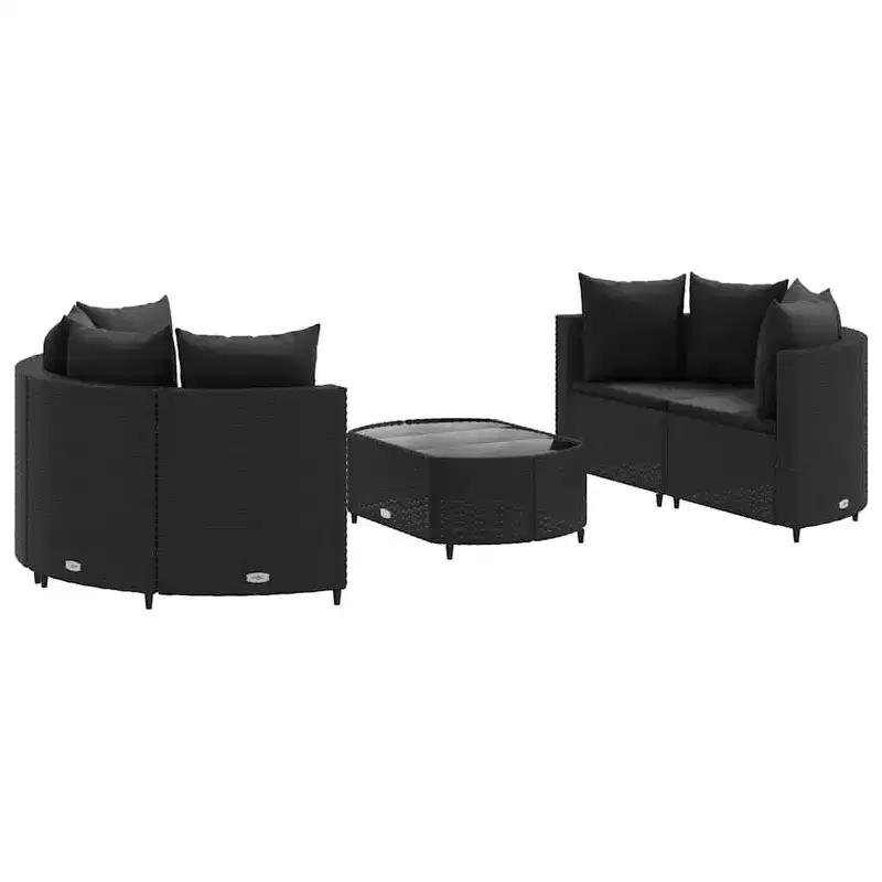 vidaXL Rattan Corner Sofa Set with Cushions - Various Colors