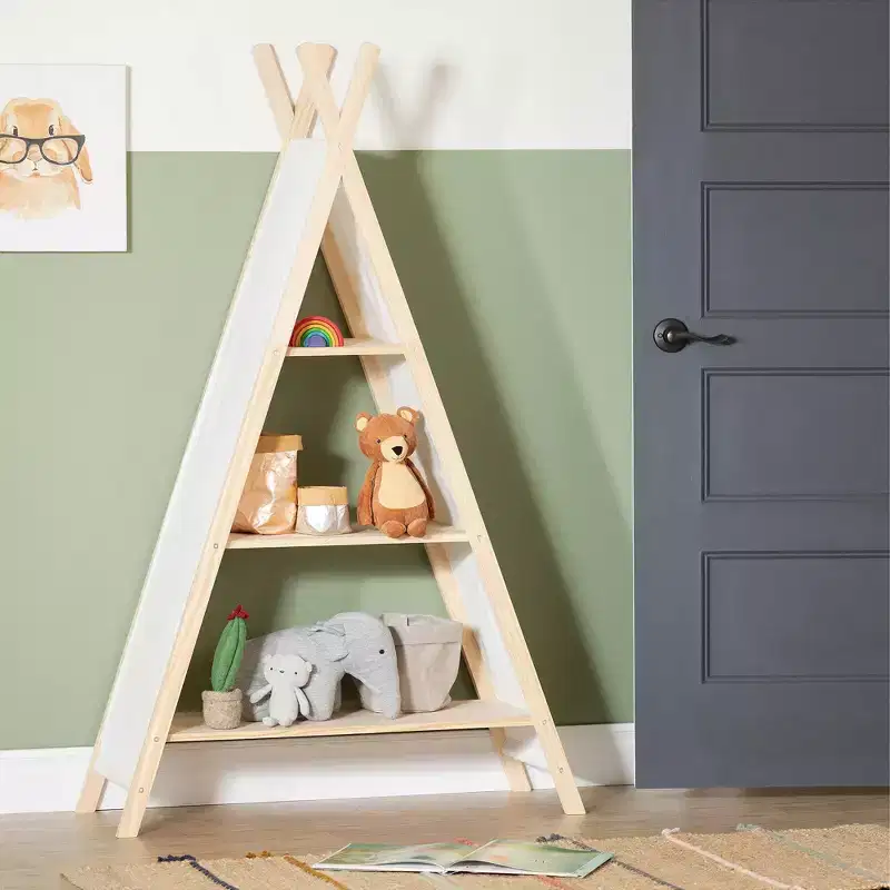 59.25" Sweedi Tent Shelving Unit Natural Cotton/Pine - South Shore