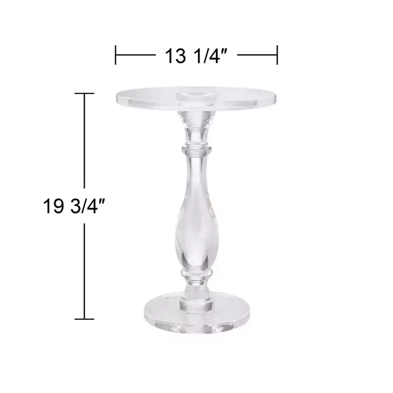 Clear Acrylic Pedestal Side Table 13.25''W