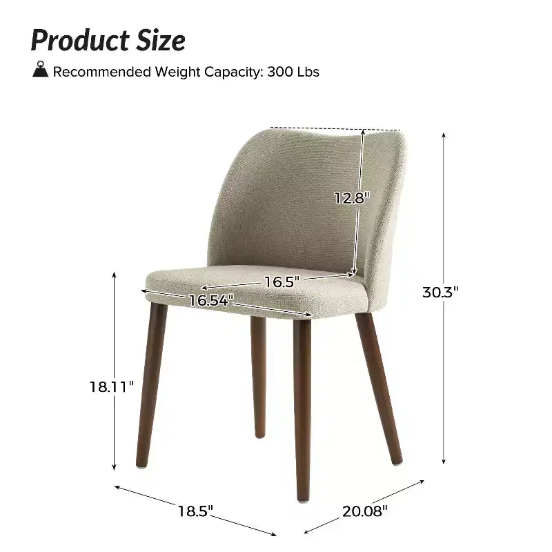 Elisa Mid-century Modern Upholstered Dining Chair Set of 2| ART OF LIVING DESIGNS
