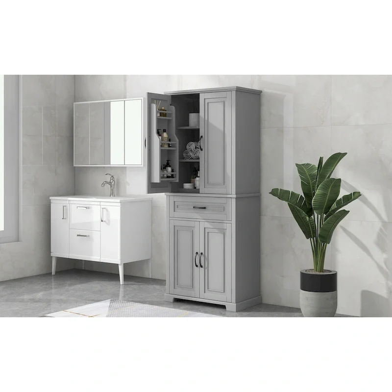 Bathroom Storage Cabinet with Doors and Drawer