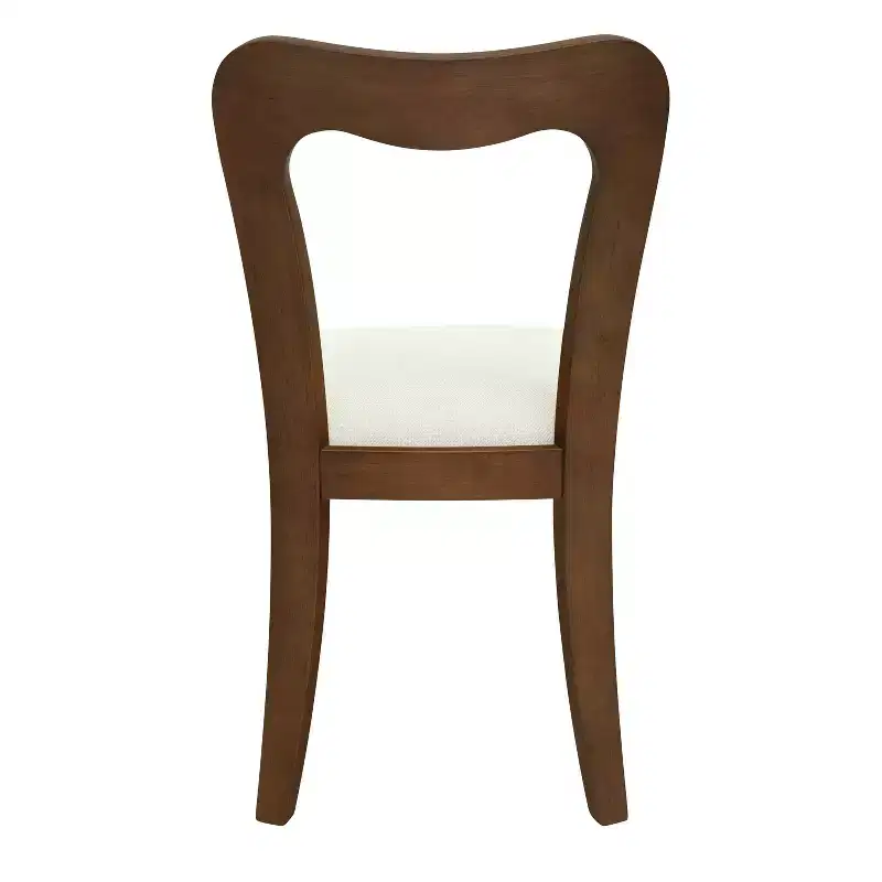 Christopher Knight Home Set of 2 Aaron Rubberwood Upholstered Dining Chairs with Curved Open Back Beige/Walnut