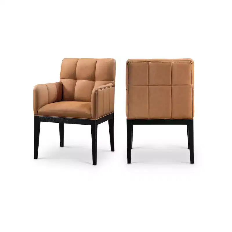 Adrian Vegan Leather Dining Arm Chair (2-Pack)