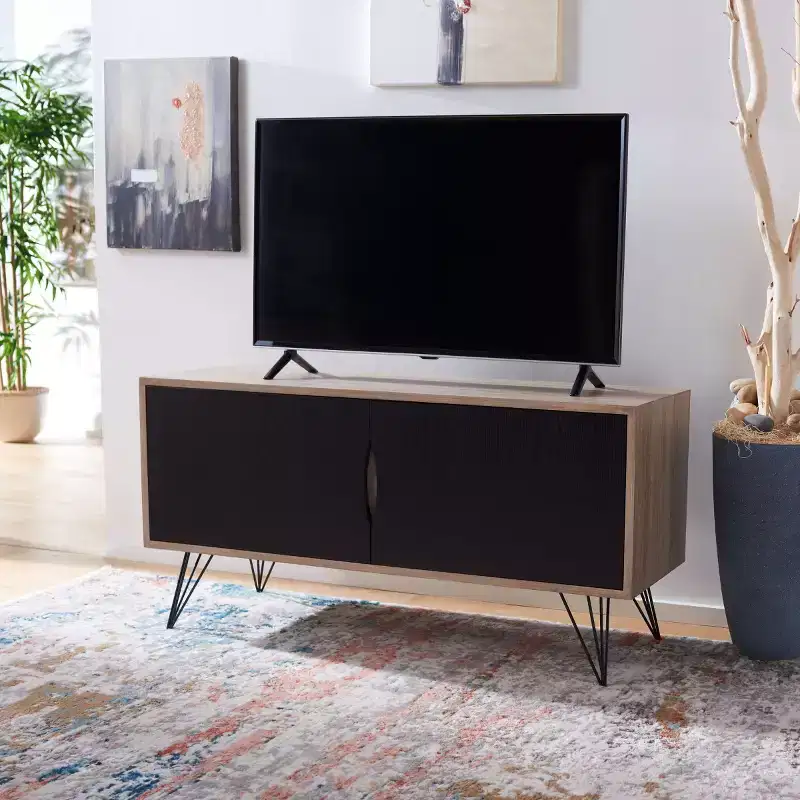 Sideboard | Light Oak & Black | MDF | 47.3
