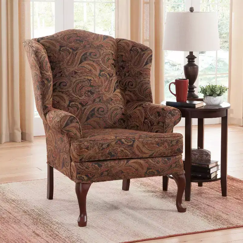 Paisley Traditional Wingback Accent Chair