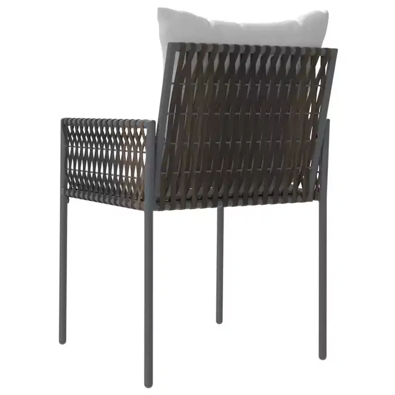 vidaXL Garden Chair Set of 6 Poly Rattan, Powder-Coated Steel