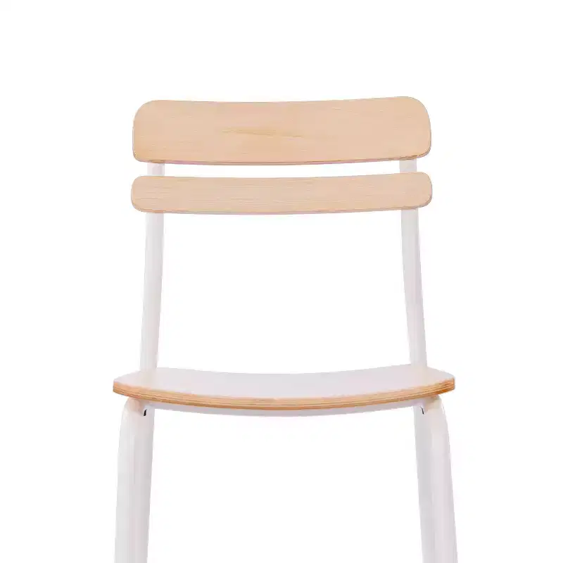 Emma and Oliver Set of 2 Dining Chairs with Metal Frames and Solid Wood Seats and Backs with Antique Finishes