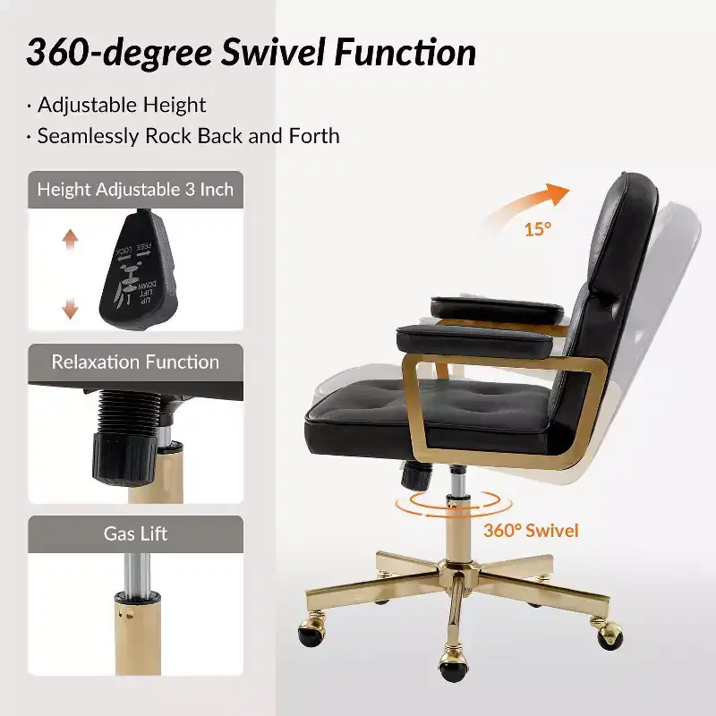Debby Modern 37 H Office Chair with Adjustable Height|ARTFUL LIVING DESIGNS