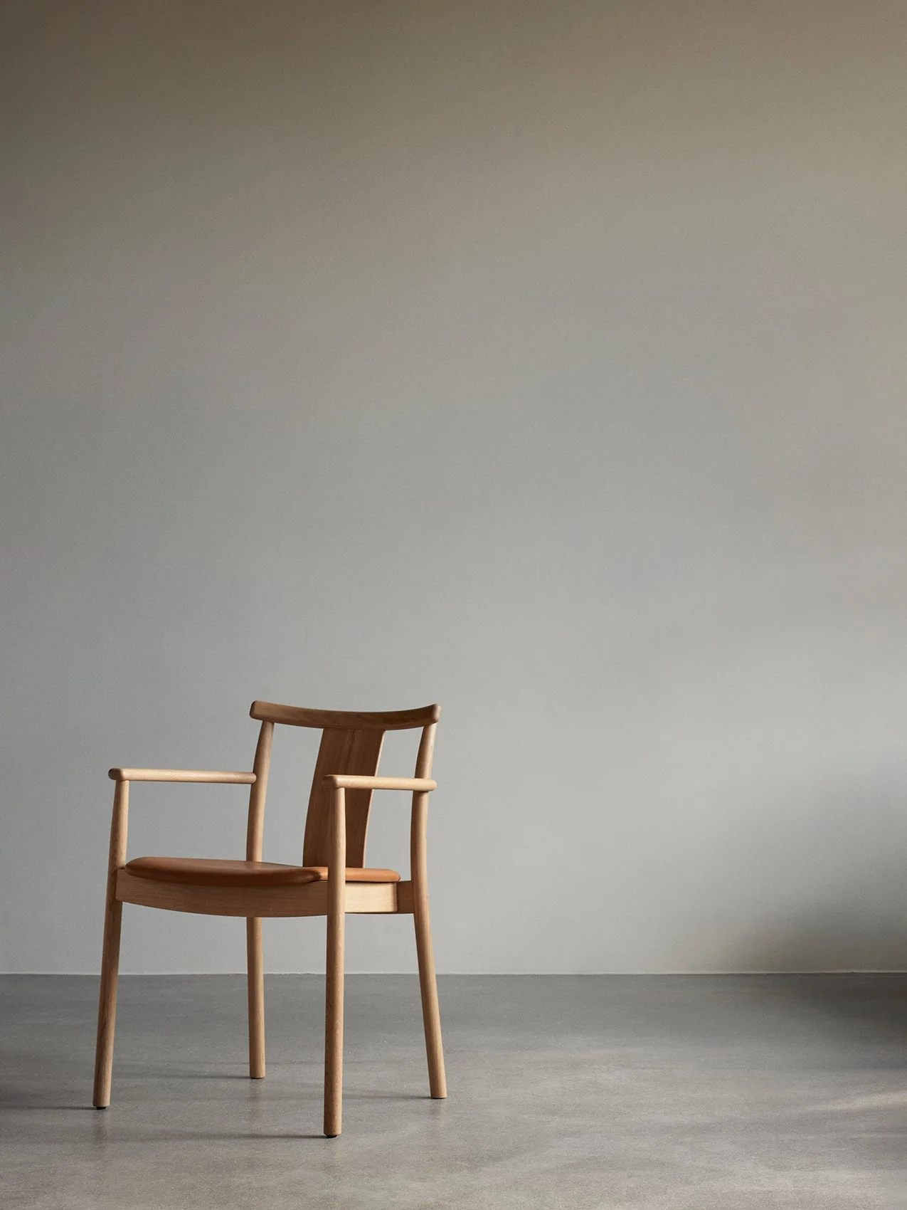 Scandinavian Solid Wood Dining Chair with Armrests & Upholstery Options for Dining Room