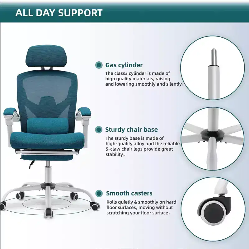 MAYEERTY 360 Swivel Office Chair Height Adjustable Pneumatic Seat 275 Lbs Weight Capacity