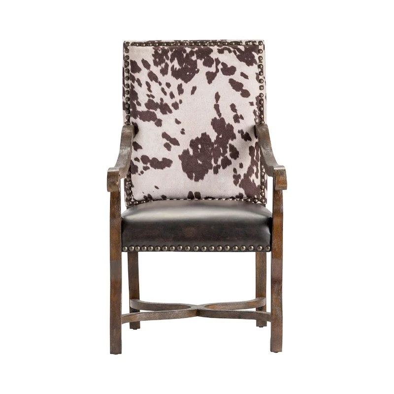 Mesquite Ranch Bonded Leather and Faux Cowhide Accent Chair - 30 x 24 x 42