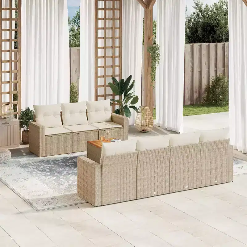 vidaXL Modular Outdoor Sofa Set with Cushions