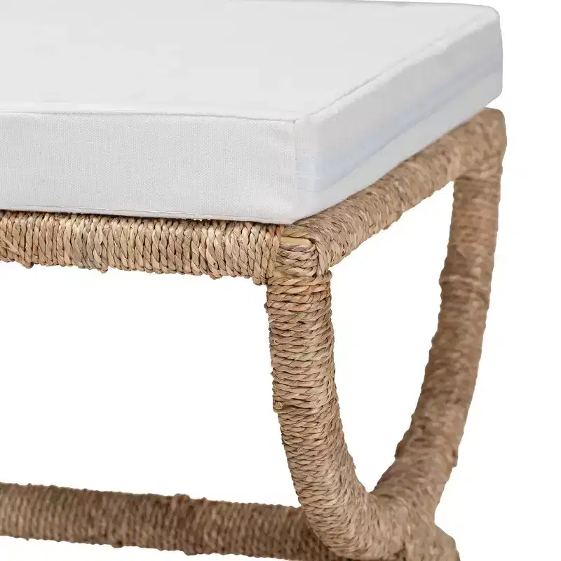 bali & pari Maliyah Seagrass Ottoman Natural Brown