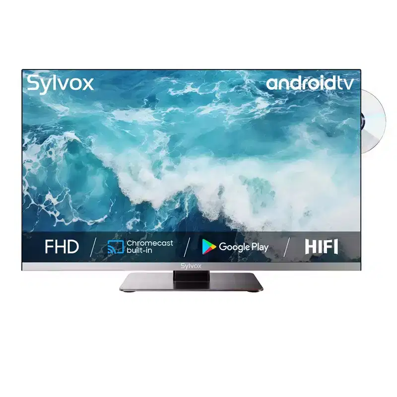 SYLVOX 12 Volt TV, 22 Smart RV TV with DVD Player, 1080P Newest Google TV Support Download APPs, AC/DC Powered TV for RV Camper Boat (Marine Series)