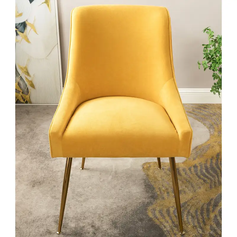 Mid Century Velvet Upholstered Dining Chair
