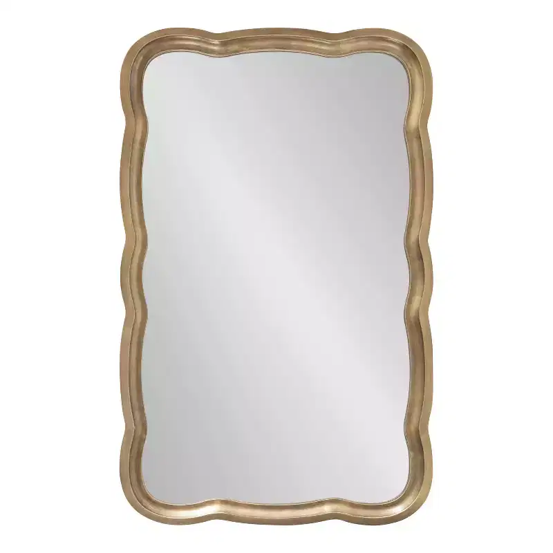 Scalloped MDF Scallop Mirror, 24x38, Gold