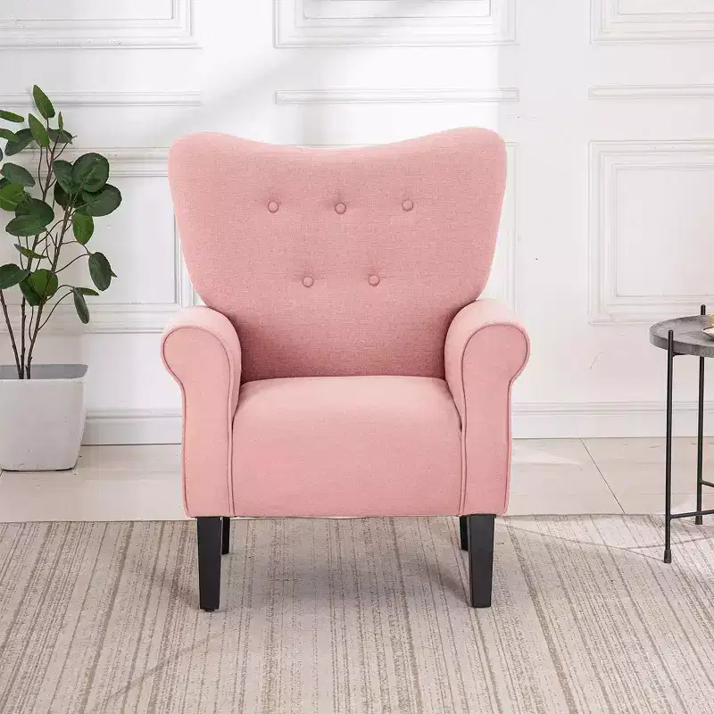 Erommy Mid Century Velvet Tufted Armchair, High Back Accent Chair