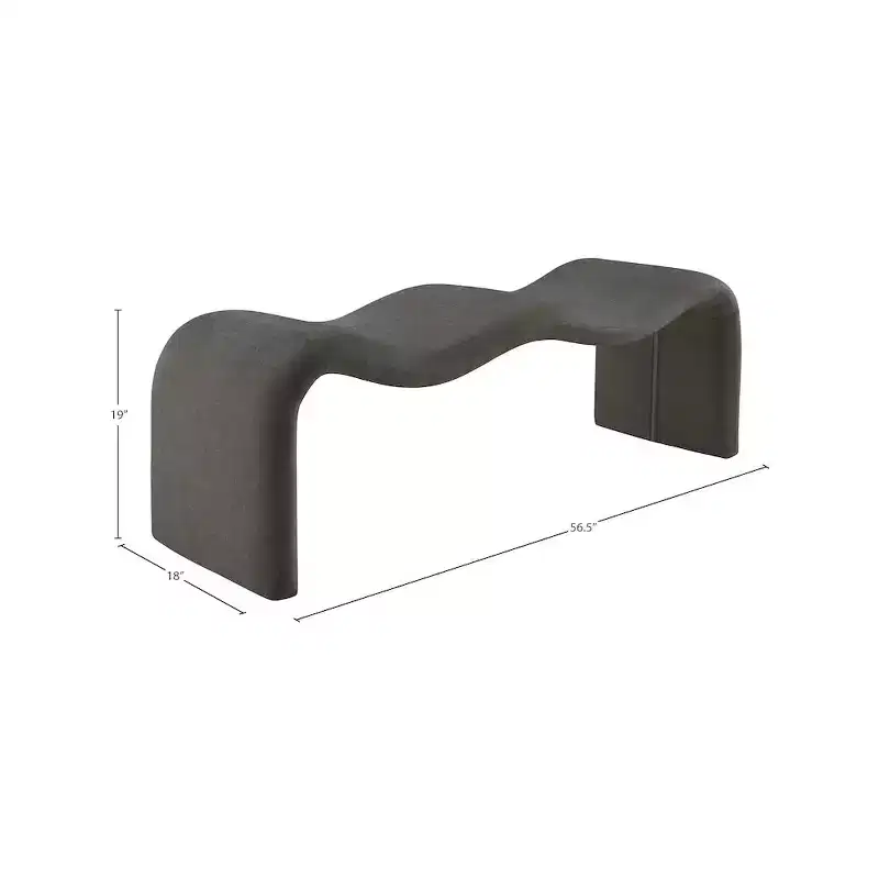 Meridian Furniture,Willow Chenille Fabric Bench