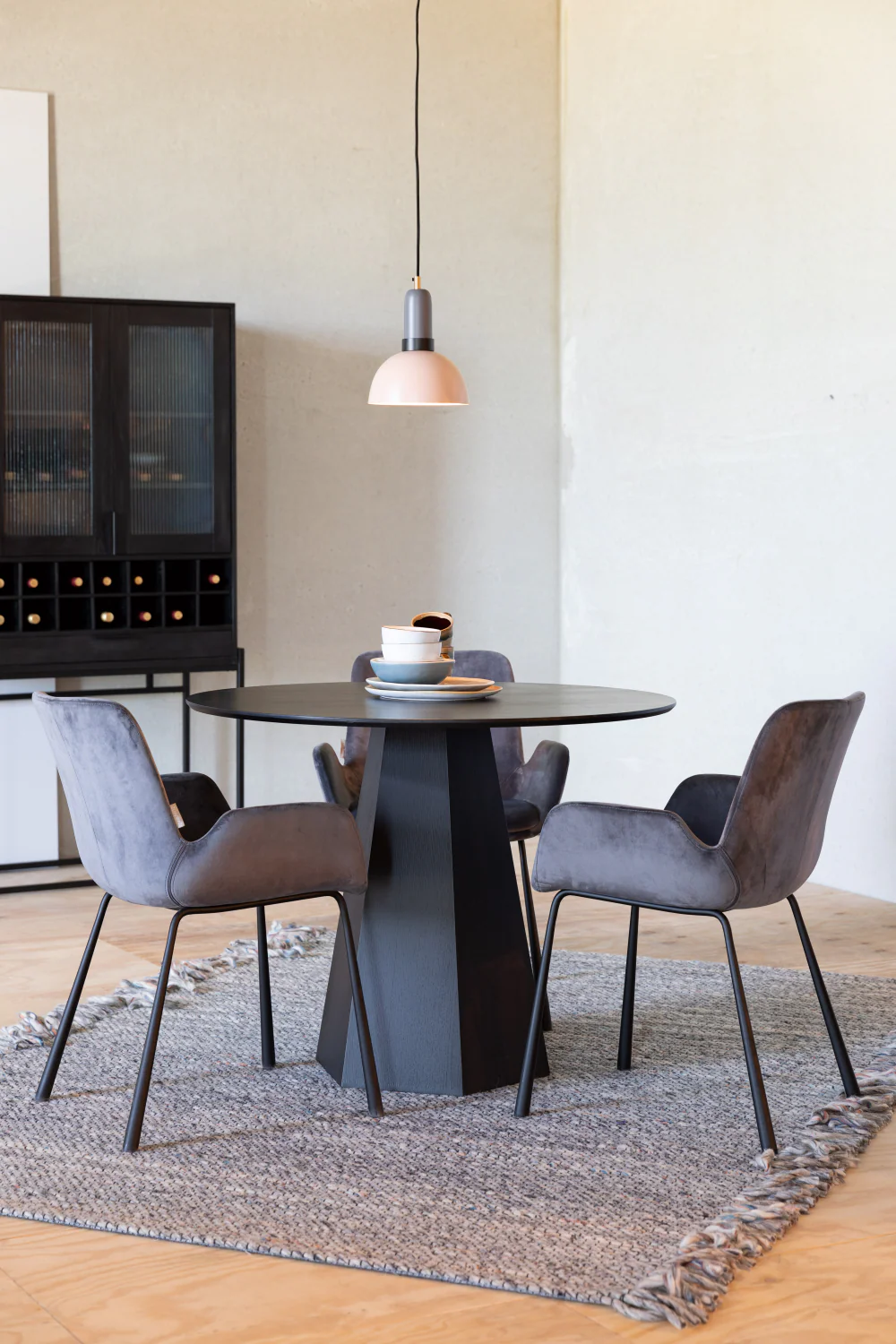 Round Black Dining Table