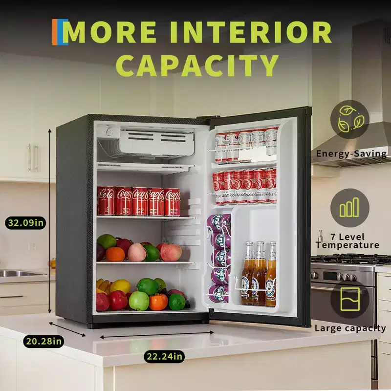 Garvee 4.5 Cu. Ft. Compact Refrigerator Single Door Mini Fridge for Dorm, Office, Bedroom,Kitchen, Bar Use