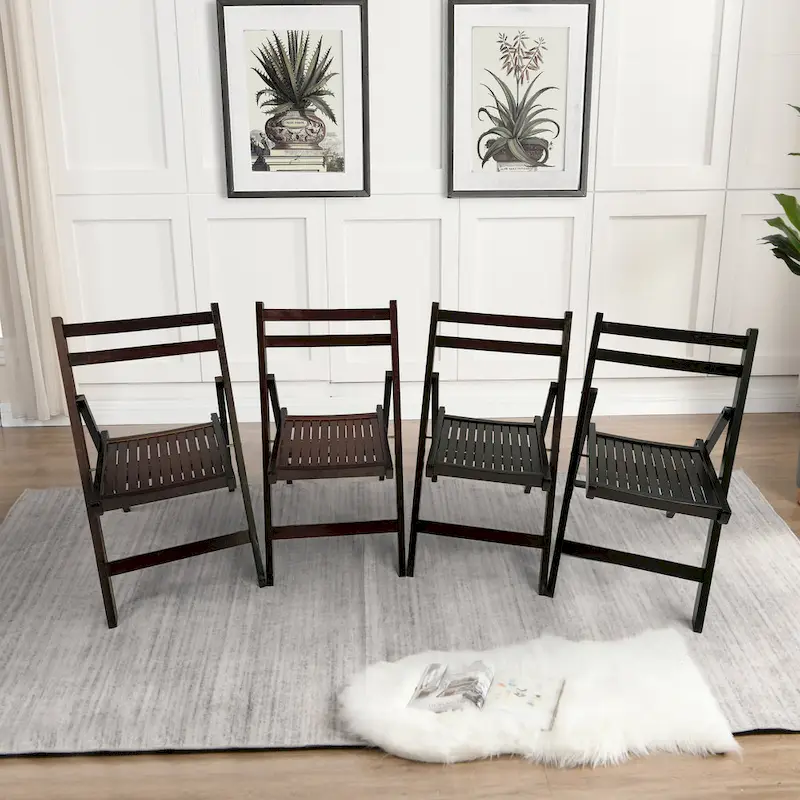 Wood Folding Chair Set of 4