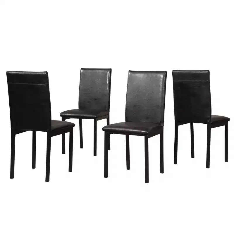 GDFStudio Noyera Faux Leather Upholstered Dining Chairs with Metal Frame (Set of 4)