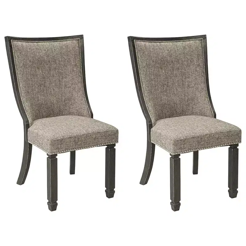 Signature Design by Ashley Tyler Creek Urban Farmhouse Upholstered Dining Chair, Set of 2, Grayish Brown