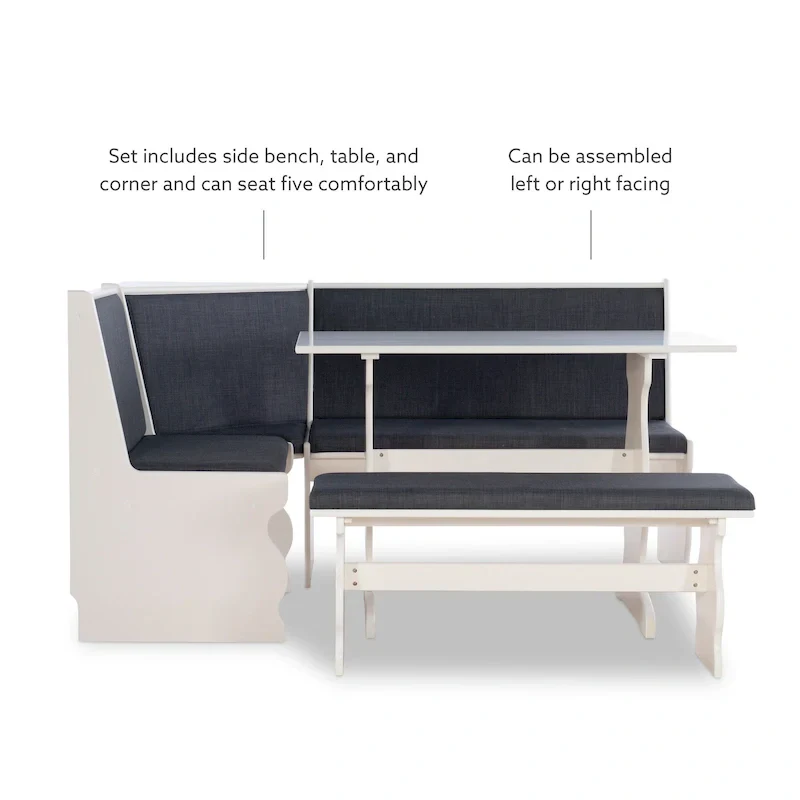 Hannah Breakfast Nook 3-piece Dining Set
