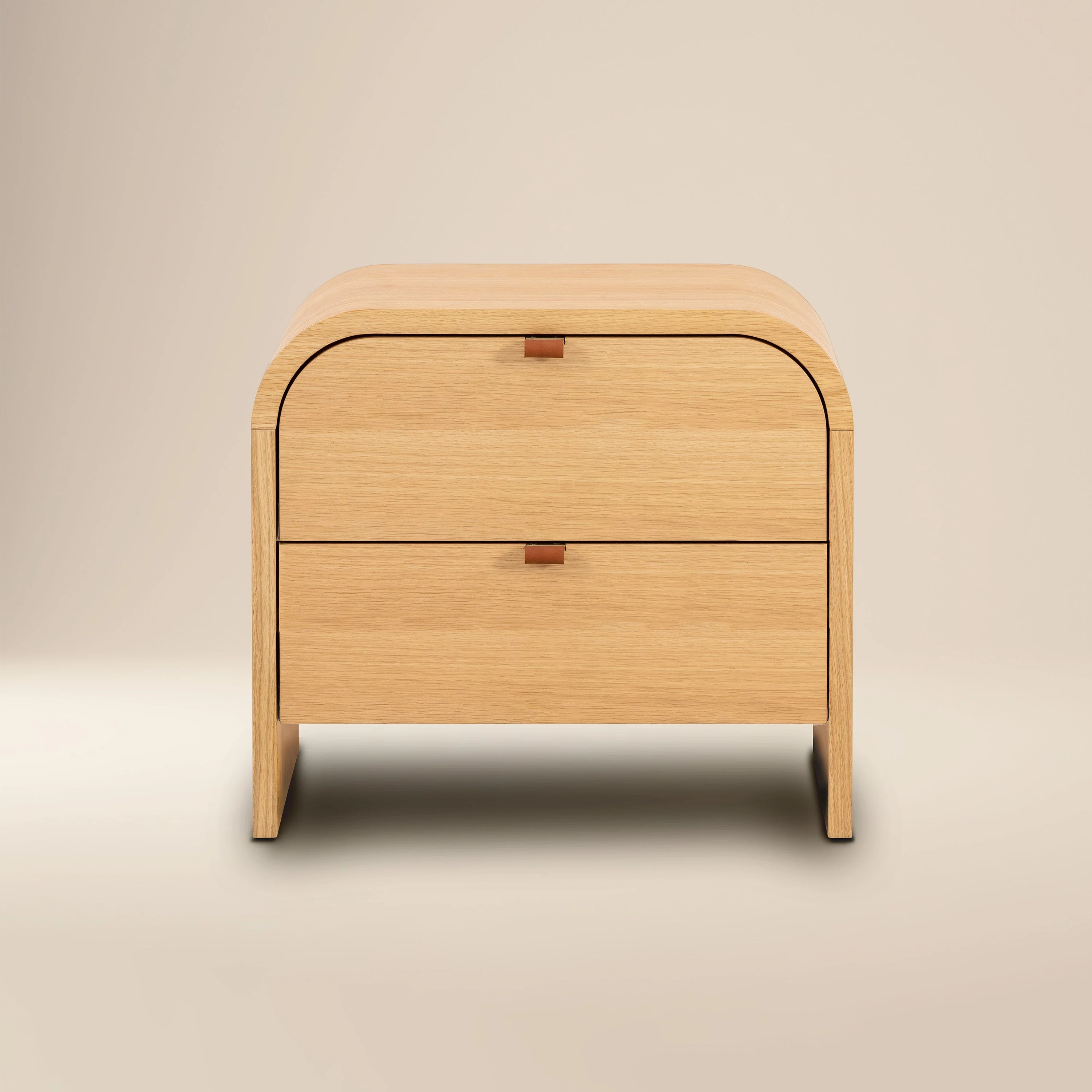 Modern Oak Oak Wood Nightstand for Bedroom