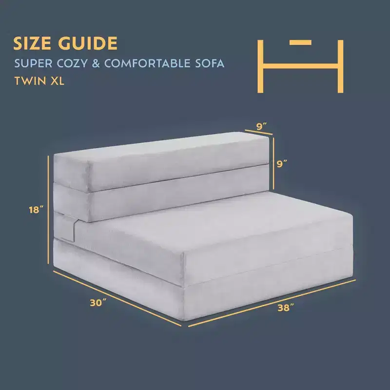 Heyward Trifold Mattress, 4.5 Folding Sofa Bed & Tri Folding Mattress