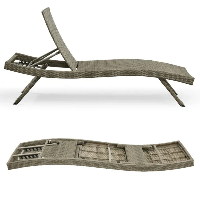 All Weather Wicker Chaise Lounge - Set of 2