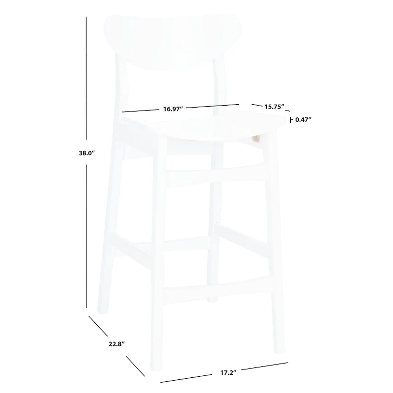 SAFAVIEH Glennie Counter Stool - 17 W x 23 D x 38 H - 17Wx23Dx38H