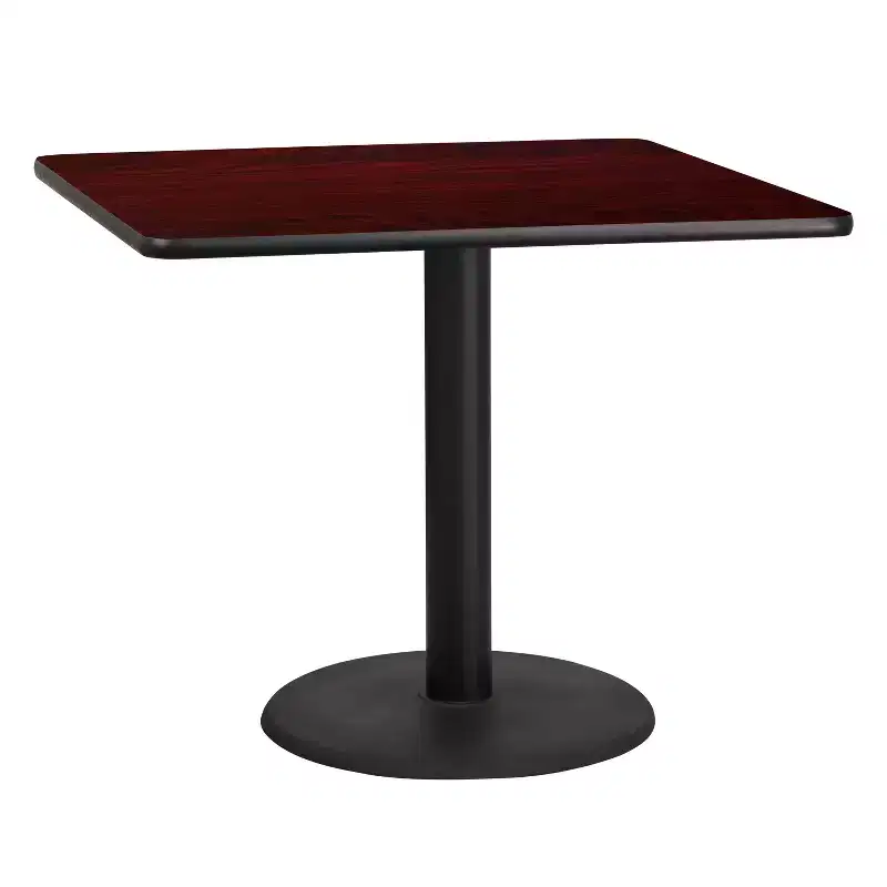 Emma and Oliver 36 Square Laminate Table Top with 24 Round Table Height Base