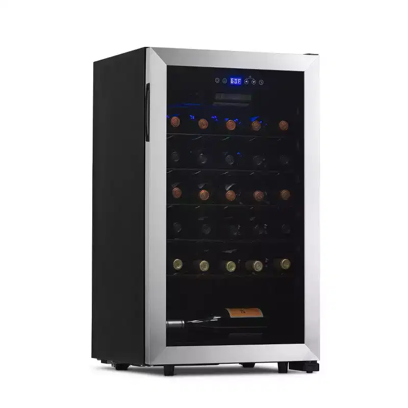 Newair 33-Bottle 18.9 Stainless Steel Freestanding Wine Fridge