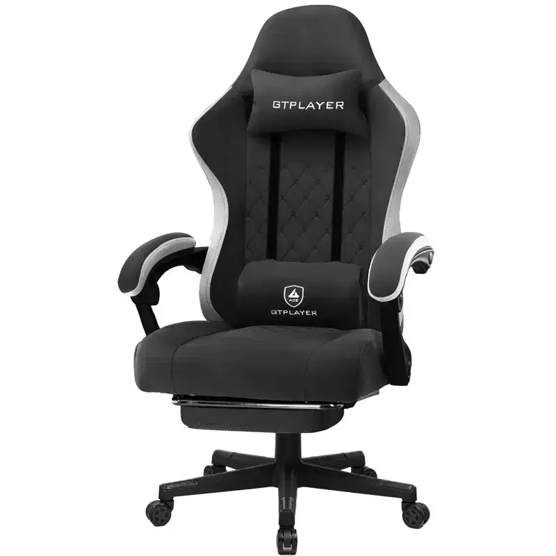 GTPLAYER Gaming Chair Fabric Office Chair with Linkage Armrests Ergonomic Computer Chair