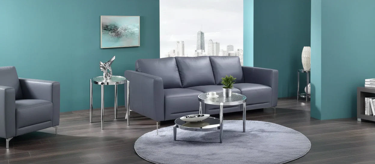 Coffee Glass Table Chrome Finish