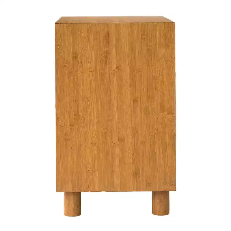 Mid-Century Nightstand with Charging Station & 2 Drawers