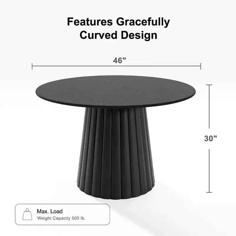 Dovelina Modern Round Dining Table Wood Kitchen Table
