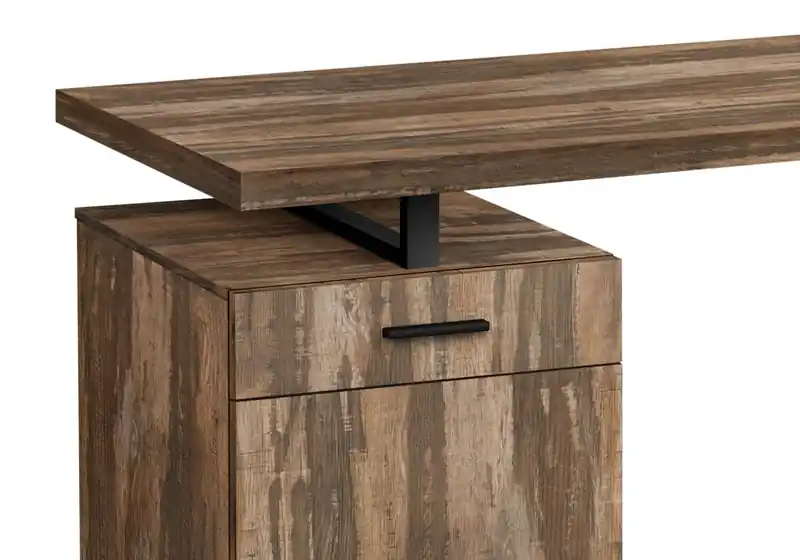47.25 Reversible Office Desk with Drawer & Cabinet