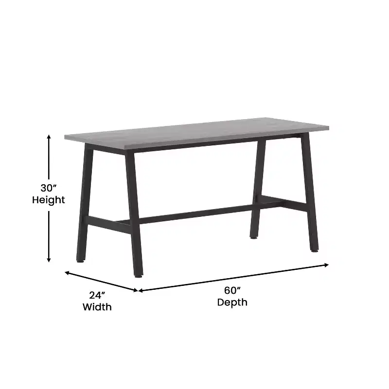 Flash Furniture Redmond Commercial 60x24 Conference Table with 1 Thick Double Sided Laminate Table Top with PVC Edging and Heavy Duty A-Frame Steel Base
