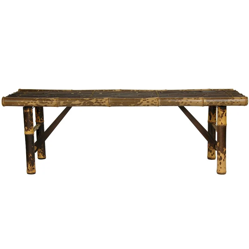 Handmade 4' Japanese-style Dark Bamboo Folding Bench - 47.00W x 14.00D x 15.75H