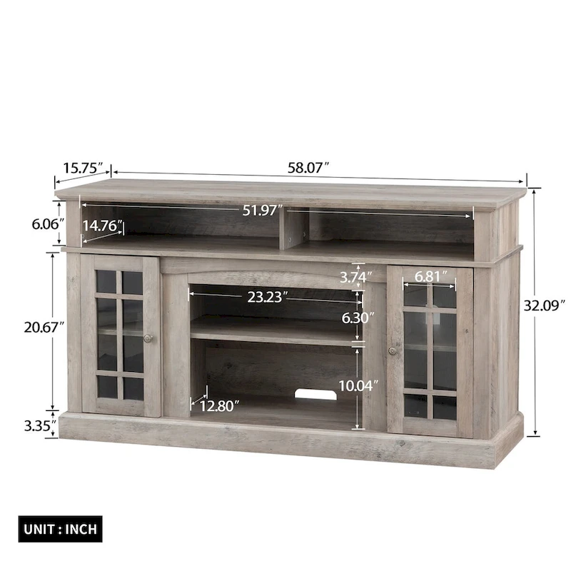 TVstand with electronicfireplace and remote control