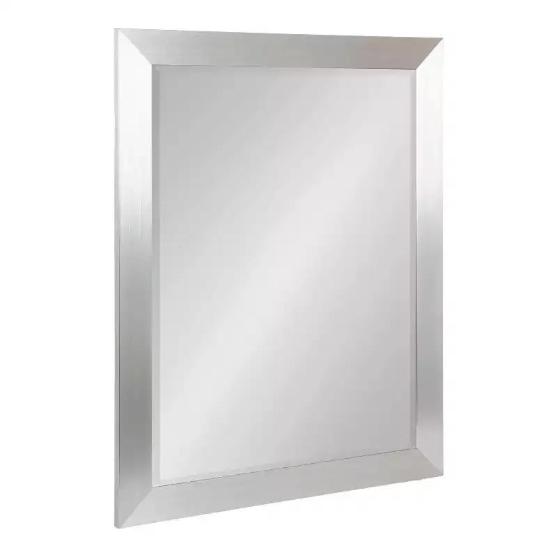 Rectangle Bathroom Wall Mirror - Brushed Nickel Frame, 21.5
