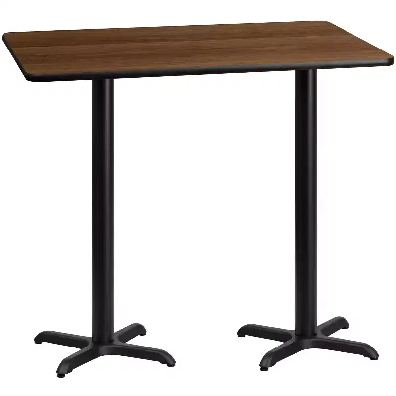 30x60 Rectangular Laminate Bar Table with 22x22 Bases