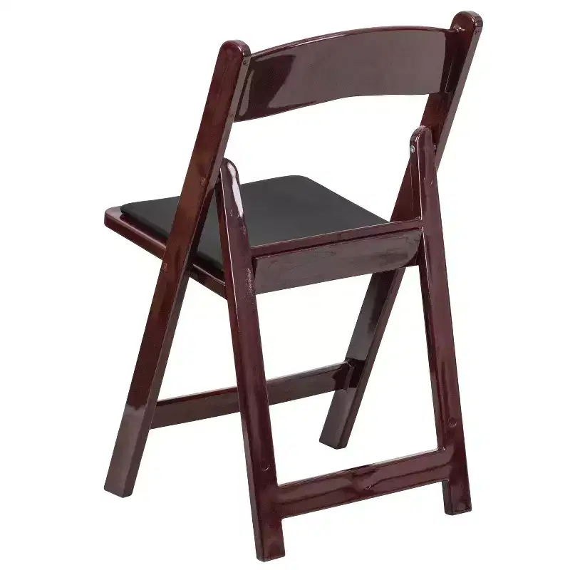 Emma and Oliver 2 Pack Wedding Party Event Resin Folding Chair with Vinyl Padded Seat
